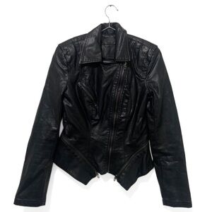Blank NYC Vegan Leather Biker Bomber Leather Jacket Size XS